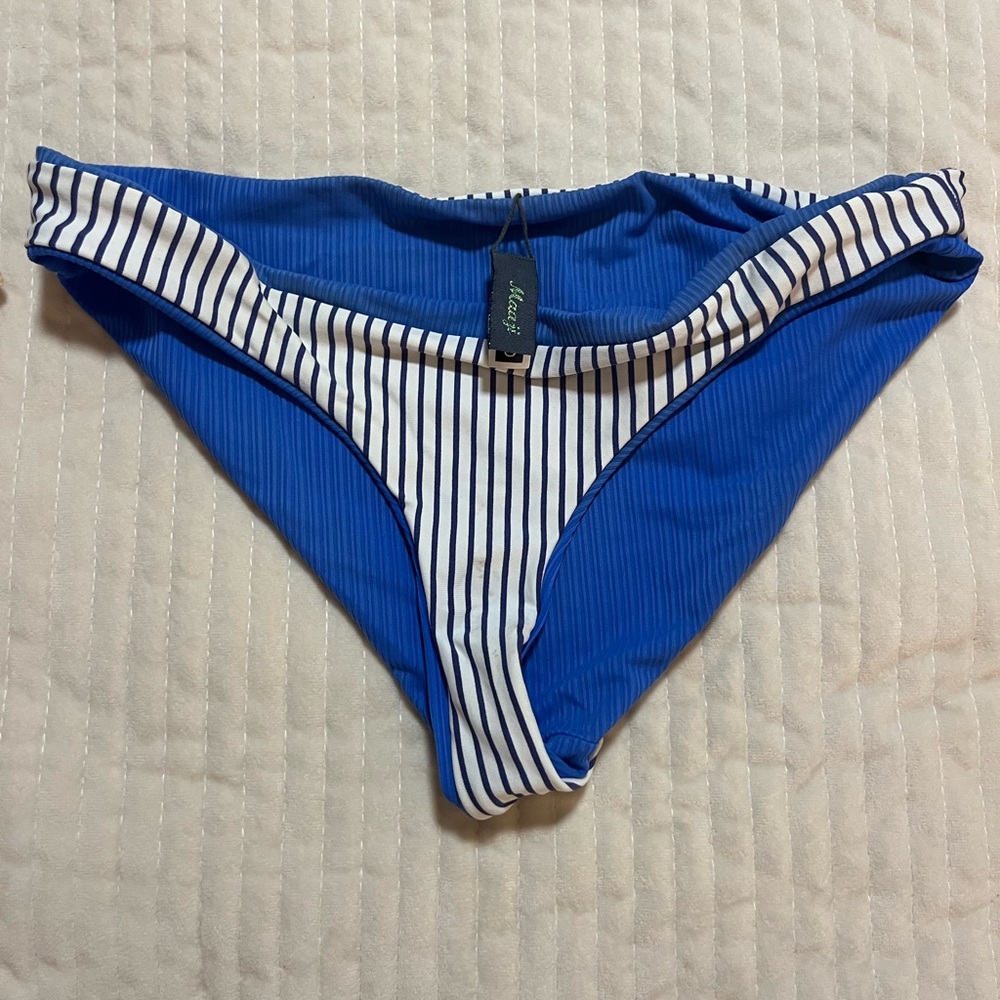 MAAJI Blue and White Striped Bikini Bottom